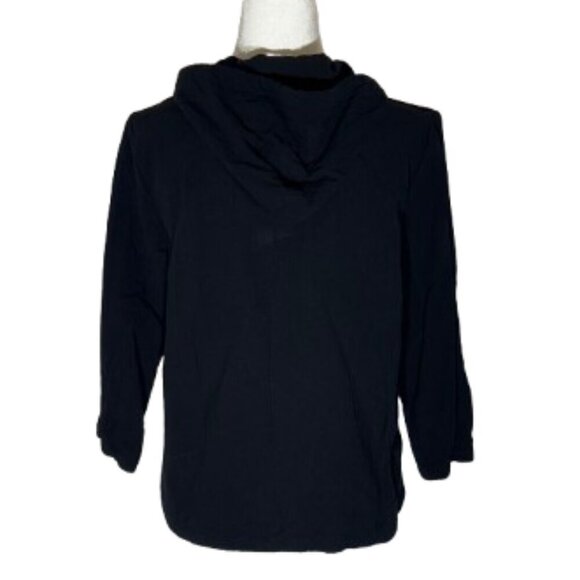 Women's Sportelle Black Lightweight Hooded Zipper Jacket Size Medium - Picture 4 of 9